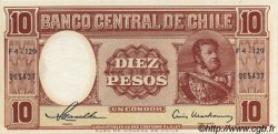 10 Pesos - 1 Condor CHILE  1958 P.120 UNC-