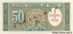 5 Centesimos sur 50 Pesos Spécimen CHILE  1960 P.126s UNC