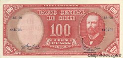 10 Centesimos sur 100 Pesos CHILE  1960 P.127 AU