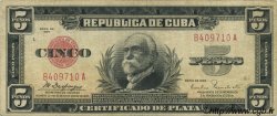 5 Pesos CUBA  1934 P.070a q.BB