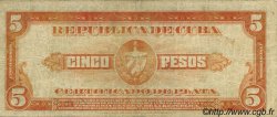 5 Pesos CUBA  1934 P.070a BC+