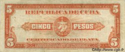 5 Pesos KUBA  1934 P.070b fSS