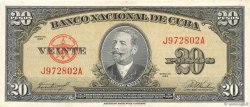 20 Pesos CUBA  1958 P.080b AU