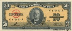 50 Pesos CUBA  1960 P.081c AU+