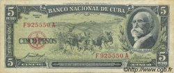 5 Pesos CUBA  1958 P.091a F+