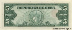 5 Pesos CUBA  1960 P.092a UNC-