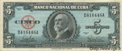 5 Pesos CUBA  1960 P.092a var EBC