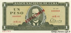 1 Peso Spécimen CUBA  1980 P.102s UNC