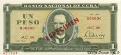 1 Peso Spécimen CUBA  1981 P.102s SC+