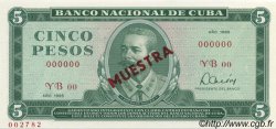 5 Pesos Spécimen CUBA  1985 P.103s FDC