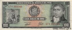 100 Soles de Oro PERú  1971 P.102b EBC