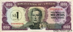 1 Nuevo Pesos sur 1000 Pesos URUGUAY  1975 P.055 MBC+