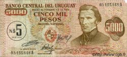 5 Nuevos Pesos sur 5000 Pesos URUGUAY  1975 P.057 VF