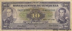 10 Bolivares VENEZUELA  1966 P.045d BC+