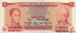 5 Bolivares VENEZUELA  1970 P.050d SPL