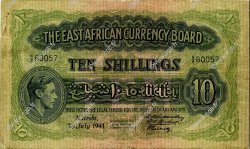 10 Shillings EAST AFRICA (BRITISH)  1941 P.29a F+