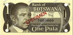 1 Pula Spécimen BOTSWANA (REPUBLIC OF)  1983 P.06s UNC