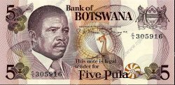 5 Pula BOTSWANA (REPUBLIC OF)  1982 P.08a UNC
