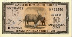 10 Francs BURUNDI  1965 P.09 NEUF