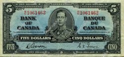 5 Dollars CANADA  1937 P.060b TTB+