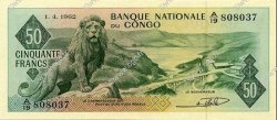 50 Francs REPúBLICA DEMOCRáTICA DEL CONGO  1962 P.005a FDC