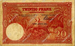20 Francs CONGO BELGA  1944 P.15D MB
