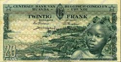 20 Francs CONGO BELGE  1957 P.31 TTB+