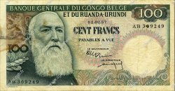 100 Francs BELGIAN CONGO  1957 P.33b F