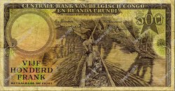 500 Francs CONGO BELGE  1959 P.34 TB