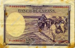 25 Pesetas SPAIN  1936 P.087b F