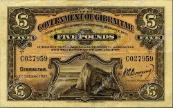 5 Pounds GIBRALTAR  1927 P.13 VF