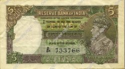 5 Rupees INDIA  1937 P.018a F+