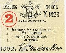 2 Rupees ISOLE KEELING COCOS  1902 PS.127 q.FDC