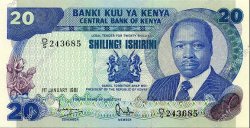 20 Shillings KENYA  1981 P.21a UNC