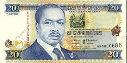 20 Shillings KENIA  1997 P.35b FDC