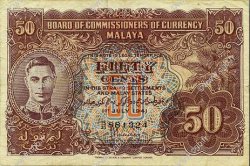 50 Cents MALAYA  1941 P.10b VF
