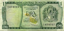 1 Lira MALTE  1973 P.31b BB