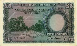 5 Pounds NIGERIA  1958 P.05 VF