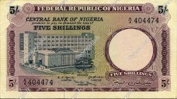 5 Shillings NIGERIA  1967 P.06 BC+