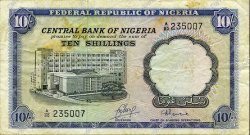 10 Shillings NIGERIA  1968 P.11b F - VF