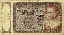 25 Gulden NETHERLANDS  1943 P.060 F - VF
