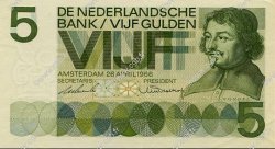 5 Gulden NETHERLANDS  1966 P.090a XF+