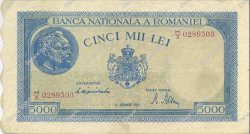 5000 Lei ROMANIA  1944 P.056a BB