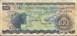 100 Francs RWANDA  1962 P.03b VF