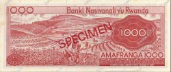 1000 Francs Spécimen RUANDA  1969 P.10s1 AU