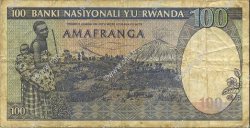 100 Francs RUANDA  1982 P.18 B a MB
