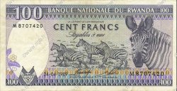 100 Francs RUANDA  1989 P.19 EBC