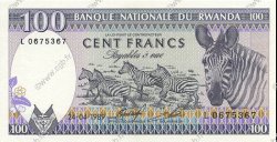 100 Francs RWANDA  1989 P.19 SPL