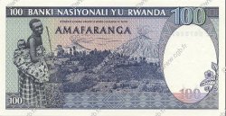 100 Francs RWANDA  1989 P.19 AU