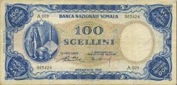 100 Scellini SOMALIA  1962 P.04a MB a BB